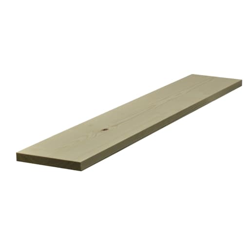 Light-colored redwood plank, 25mm thick and 175mm wide, featuring a planed square edge with a smooth finish, measuring 20.5mm x 169mm.