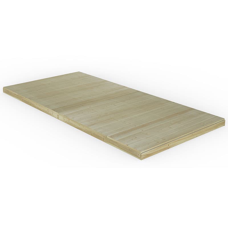 8' x 16' wooden patio deck kit featuring a smooth, light-colored timber surface, designed for outdoor use, with a sturdy, flat construction ideal for various settings.