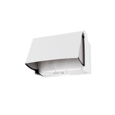 Stainless steel Hotpoint PAEINT66FLSW cooker hood with a sleek design, featuring a fold-down front and a mesh filter for efficient ventilation.