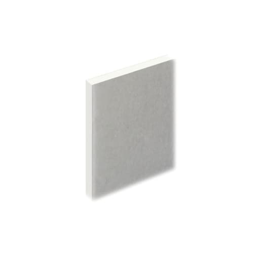 Knauf Wallboard in square edge design, measuring 1800mm x 900mm x 12.5mm, features a smooth, light gray surface with white edges, ideal for drywall applications.