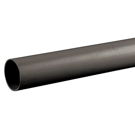 Plain ended black pipe, 3 meters long and 40mm in diameter, made of durable material, featuring a smooth, cylindrical design for easy installation.