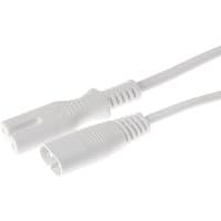 White 4lite 300mm LED link light lead with ribbed connectors and smooth cable.