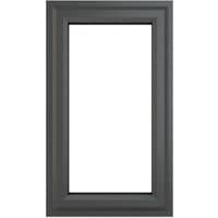 Grey/white uPVC window, left hung, double glazed, 610mm x 965mm, clear glass, rectangular frame by Crystal.