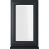 Grey/white uPVC window, right hung, 610mm x 1115mm, double glazed, clear glass, by Crystal.