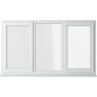 White uPVC window with double glazing, left and right hung panels, 1770mm x 1115mm, clear glass by Crystal.