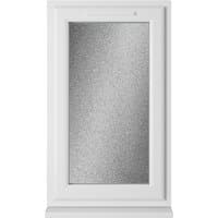 White Crystal double glazed uPVC window, left hung, 610mm x 1040mm, with obscure glass panel.