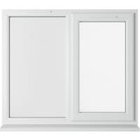 White uPVC double glazed window, right hung, 1190mm x 1040mm, clear glass, with a sleek modern frame design.