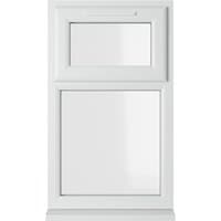 White uPVC double glazed window with top opener, clear glass, 1190mm x 965mm, by Crystal.