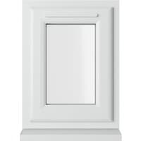 White uPVC window with double glazing, top opener, clear glass, 440mm x 610mm, by Crystal.