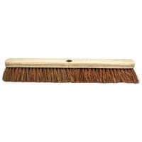 Faithfull Soft Coco Broom Head 600mm with light wood base and dense brown bristles for sweeping.