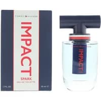 Tommy Hilfiger Impact Spark Eau De Toilette 50ml, clear bottle with bold red logo and T-shaped black cap.