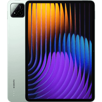 Green Xiaomi Pad 7 Pro tablet with 12 GB RAM, 512 GB storage, dual rear cameras, and vibrant display.