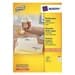 Avery 3425 Multipurpose Labels package featuring 100 sheets, 10 labels per sheet, with a light beige color and a clear design for versatile labeling applications.