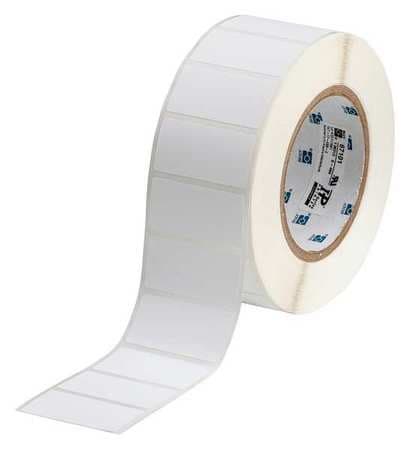 White polyester wire marker roll with a glossy finish, featuring multiple blank labels on a sturdy core, designed for labeling wires and cables.