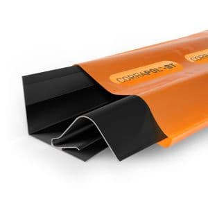 Corrapol-bt Rock N Lock Side Wall Bar in black, measuring 6M, featuring a durable plastic construction with a sleek design and an orange label for brand identification.