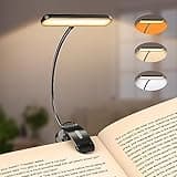 Black Gritin book light with 19 LEDs, flexible neck, clip-on base, three light modes, and five brightness levels.