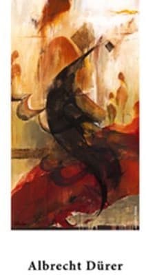Hahnemuehle Albrecht Durer 210 paper roll, 24 inches wide and 12 meters long, features a textured surface ideal for fine art printing, showcasing warm tones and abstract design.