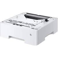 White KYOCERA paper feeder with open tray, control buttons, and compact design.