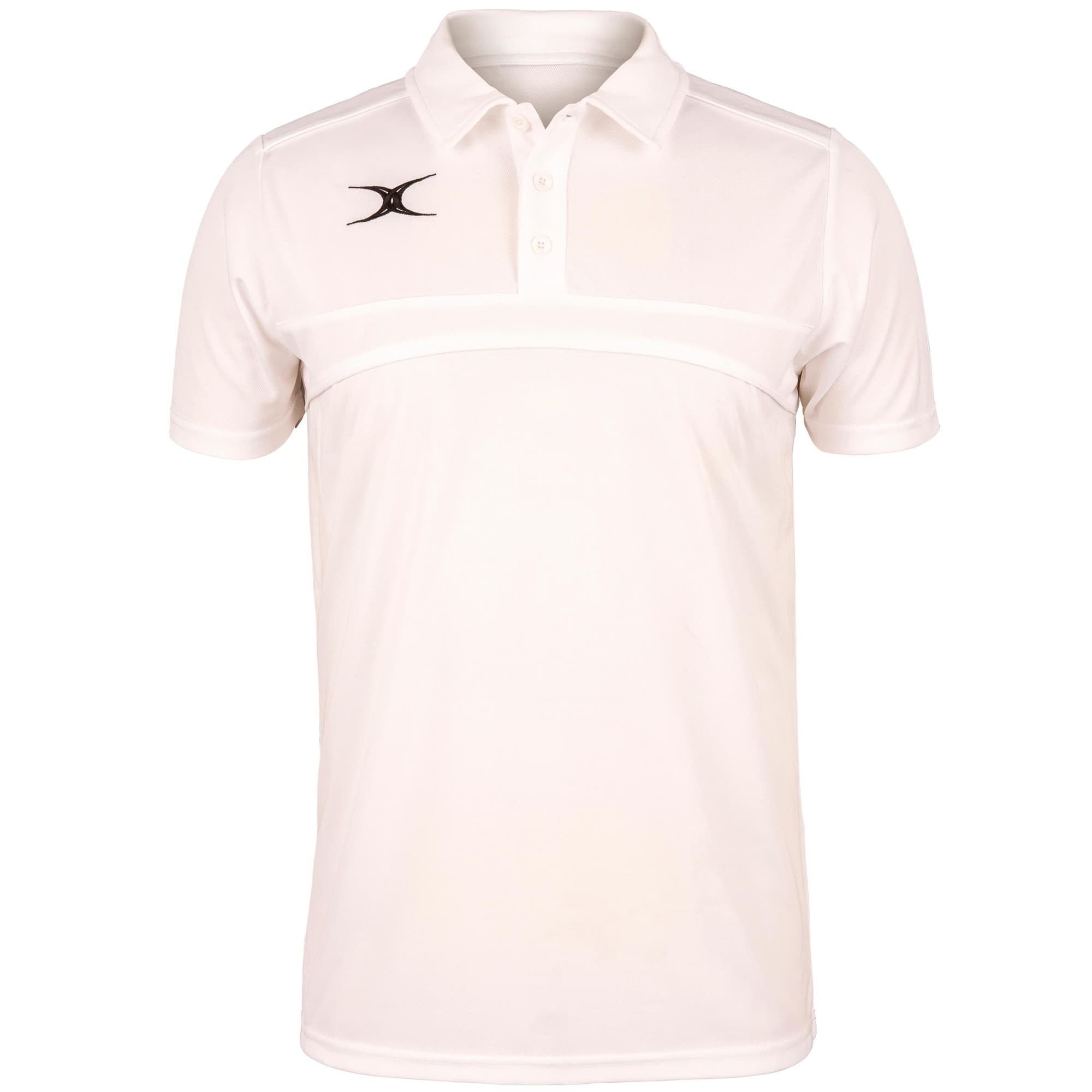 Black Gilbert Rugby Photon Polo Shirt for men, featuring a classic collar, short sleeves, and the Gilbert logo on the chest, made from lightweight, breathable material.