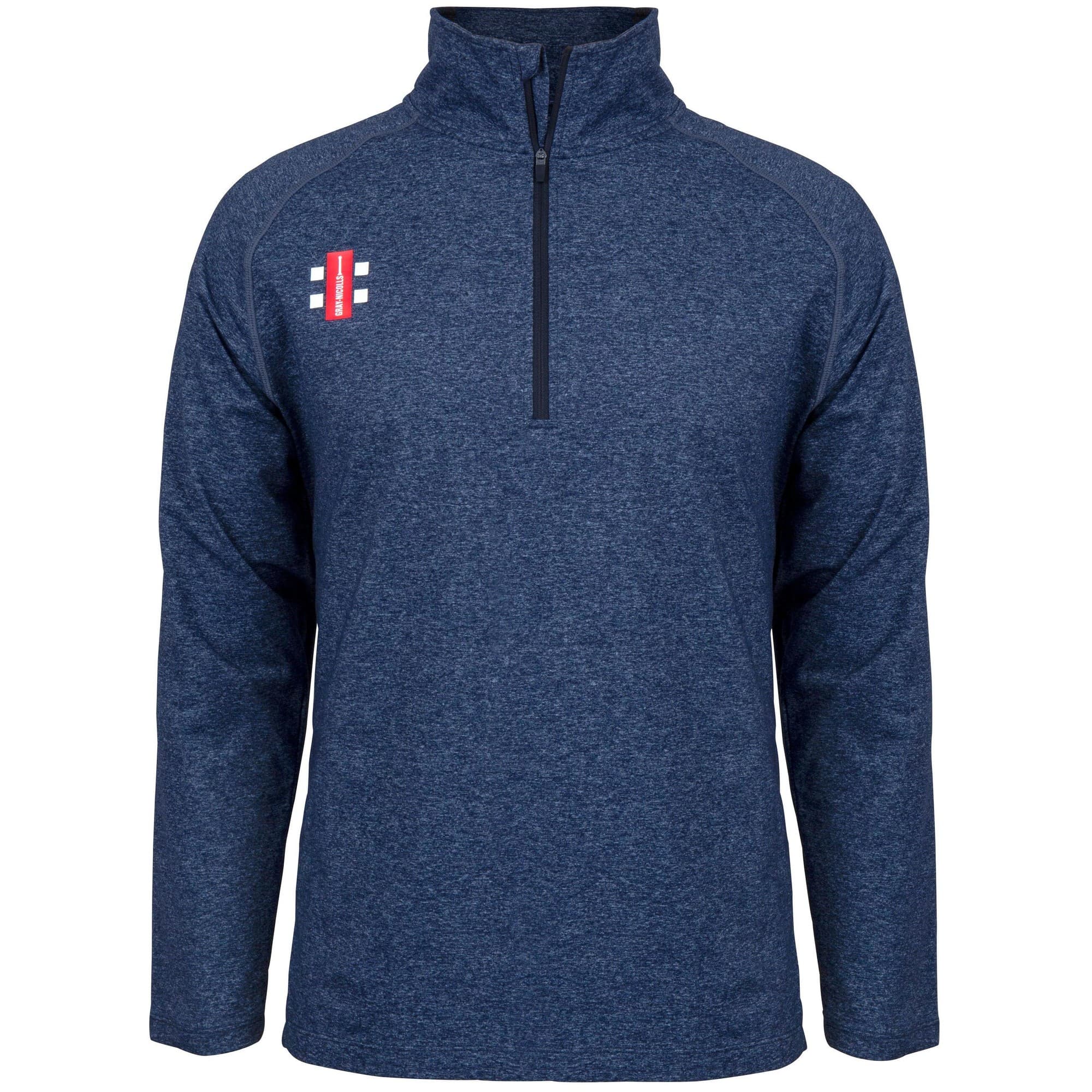 Black mid-layer top by Gray-Nicolls featuring a quarter-zip collar, long sleeves, and a logo on the chest, made from a comfortable, breathable material.