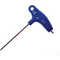 Blue Park Tool P-handled hex wrench with 2.5mm steel shaft and ergonomic grip.
