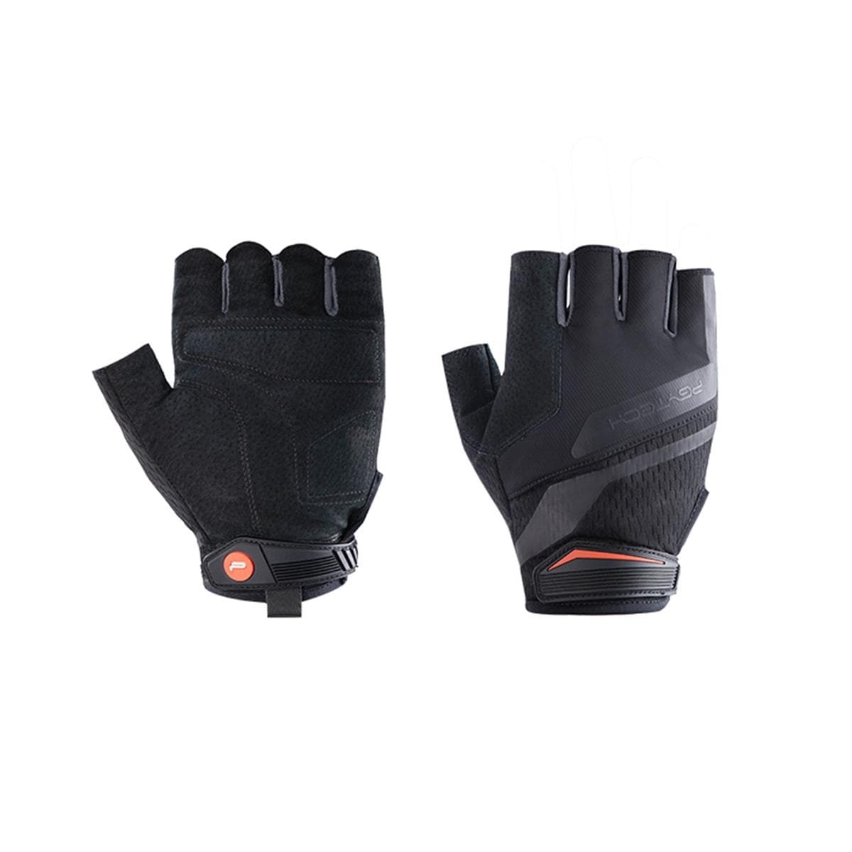 Fingerless photography gloves in black with textured material, featuring a secure wrist strap and PGYTECH branding, designed for enhanced grip and dexterity.