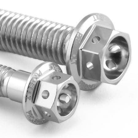Pro-Bolt Aluminium Rear Brake Line Clip Mount Bolt Kit in silver, featuring hexagonal heads and polished finish, designed for durability and style in motorcycle applications.