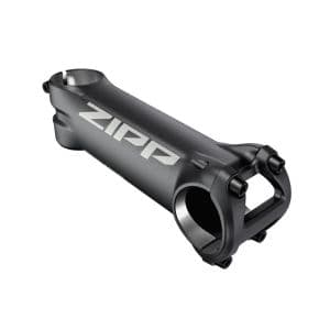 Black aluminum Zipp Speed Weaponry Service Course Stem with a length of 105mm and a 31.8mm bar clamp diameter, featuring a sleek design and prominent "ZIPP" logo.