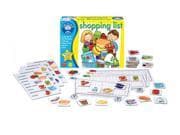 Colorful game box featuring children shopping, with various illustrated food items and cards spread out, designed for matching and memory play for kids aged 3 and up.