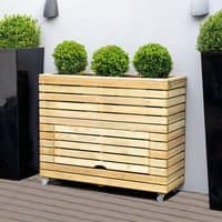 Forest Linear Tall Wooden Garden Planter with Storage and Wheels - image 2
