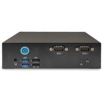 Black AOPEN DE5900 media player with USB ports, 8K Ultra HD, 256 GB storage, and dual serial ports.