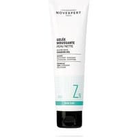 White tube of Novexpert Gelee Moussante Peau Nette, 150 ml, with black cap and teal accents.