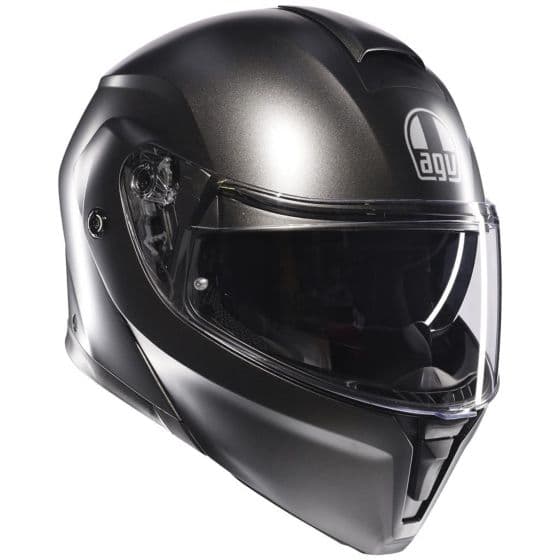 AGV Streetmodular Mono Helmet in grey, size S, featuring a sleek aerodynamic design, a clear visor, and a matte finish for a modern look.