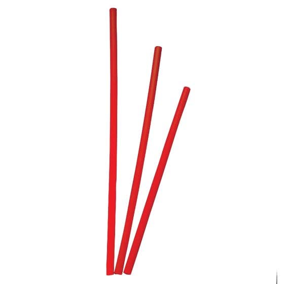 Red plastic spoke shrouds, 18cm in length, available in a 40-piece pack, designed for bicycle spokes by Bike-It, featuring a smooth finish and durable material.