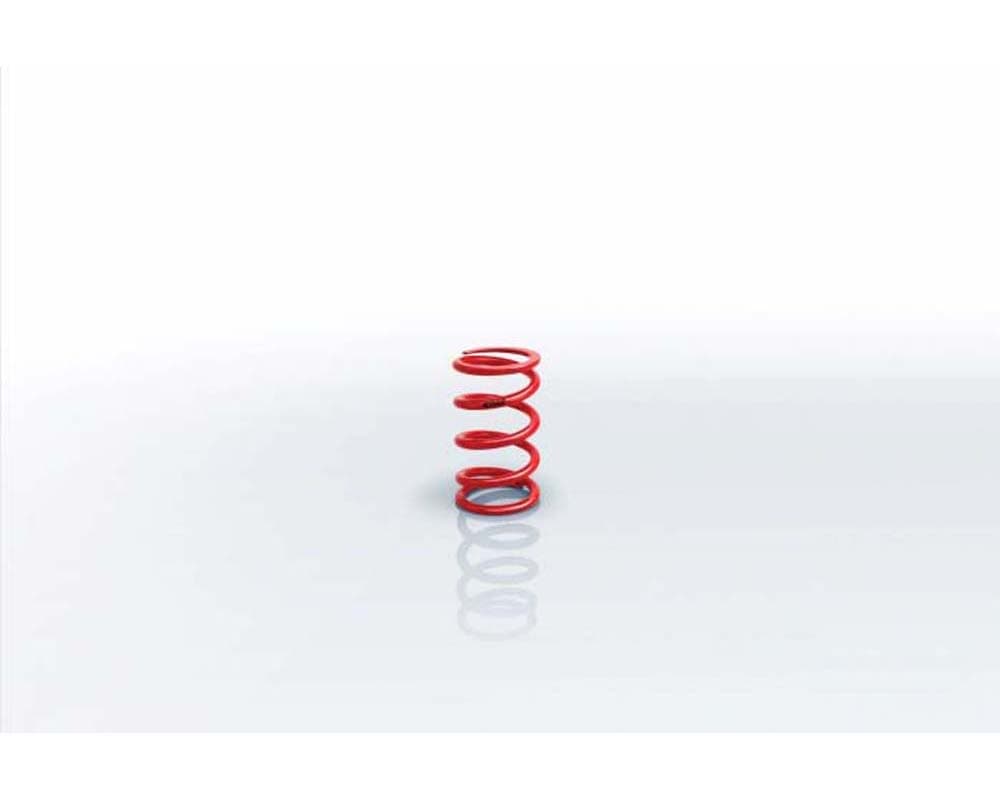 Red Eibach competition spring with a 60mm internal diameter, 5.51-inch length, and a stiffness rating of 1027 lbs/in, featuring a coiled design for performance enhancement.