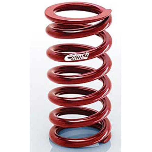 Red Eibach competition spring with a 60mm internal diameter, featuring a smooth finish and tightly wound coils, measuring 7.87 inches in length and rated at 400 lbs/inch.