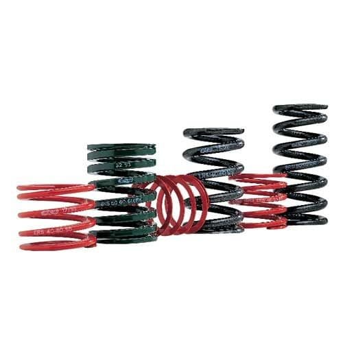 Eibach Competition Springs in various colors, including red and green, showcasing a 60mm internal diameter, 9.84-inch length, and 457 lbs/in stiffness.