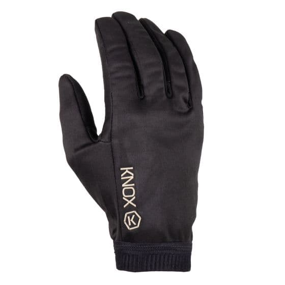 Black Knox Cold Killers undergloves in size L, featuring a sleek design with a soft material and a snug fit, highlighted by the gold Knox logo on the wrist.