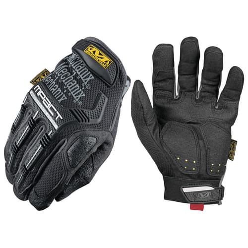 Black Mechanix Wear M-Pact® gloves in small size, featuring a durable synthetic palm, reinforced knuckles, and breathable mesh for enhanced grip and protection.