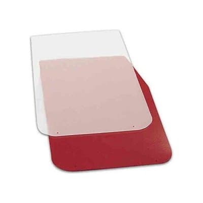 White polyethylene mudflaps with rounded corners and a smooth finish, designed for durability and protection, featuring a lightweight construction suitable for various vehicles.