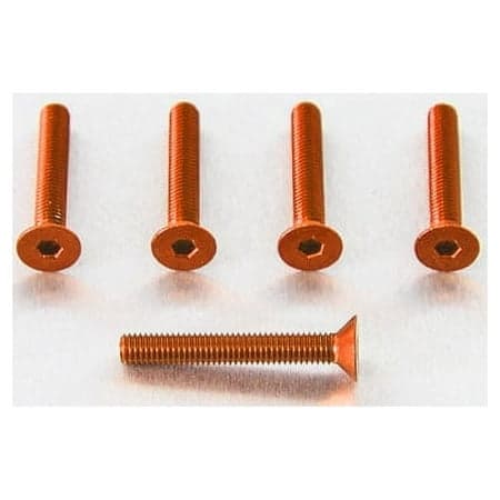 Five orange countersunk alloy bolts, each measuring M5 x 0.80mm x 31.0mm, featuring a hexagonal socket head for easy installation.