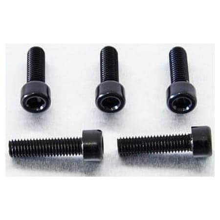 Five black alloy parallel Allen head bolts, each measuring M8 x 1.25mm x 30mm, showcasing a sleek finish and hexagonal socket for easy installation.