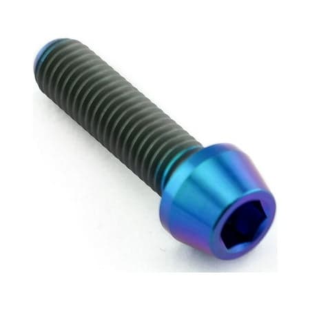 Purple titanium tapered Allen head bolt, M8 x 1.25mm x 30mm, featuring a sleek finish and hexagonal socket for easy installation.