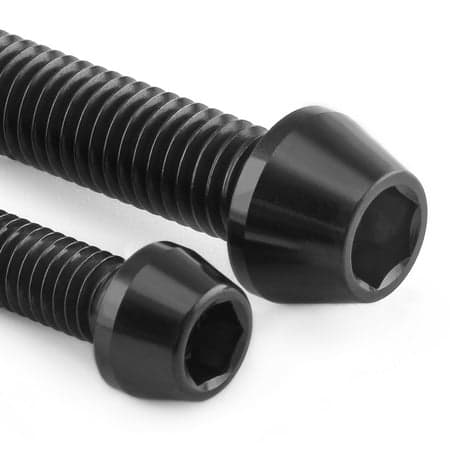 Pro-Bolt Titanium Engine Bolt Kit featuring sleek black titanium bolts with a hexagonal socket head, showcasing a durable, lightweight design.