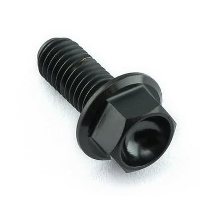 Black titanium front suspension housing bolt with a hexagonal head and smooth shaft, designed for durability and performance by Pro-Bolt.