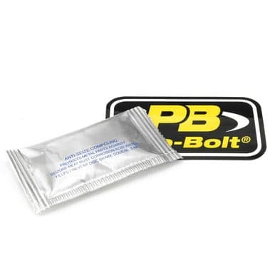 Pro-Bolt Titanium Mudguard & Hugger Bolt Kit in blue, featuring titanium bolts and a packet of anti-seize compound, alongside a Pro-Bolt branded sticker.