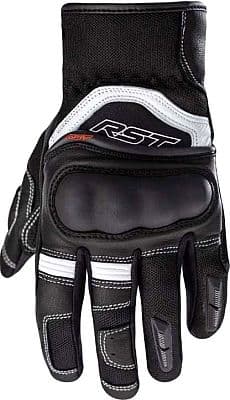 Black and white RST Urban Air 3 gloves in size 7, featuring a padded palm, reinforced stitching, and a sleek design suitable for urban riding.