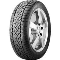 Dunlop SP Winter Sport 3D tire, 255/30 R19, black tread with intricate pattern, silver alloy wheel, XL rating.