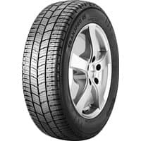 Kleber Transpro 4S tire, 215/70 R15C, black with detailed tread pattern and sidewall branding, mounted on a silver rim.