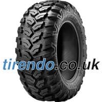 Maxxis MU07 Ceros tire, 26x9.00 R12, black with rugged tread pattern, designed for front wheel use.